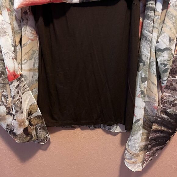 PECK & PECK Butterfly style embellished top blouse brown yellow top - Picture 7 of 8